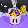 Pote de cerâmica Halloween Fantasma com doces – Casa da Bruxa