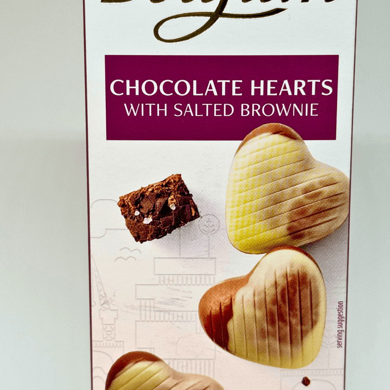 CHOCOLATE BELGIAN HEARTS SALTED BROWNIE 65G