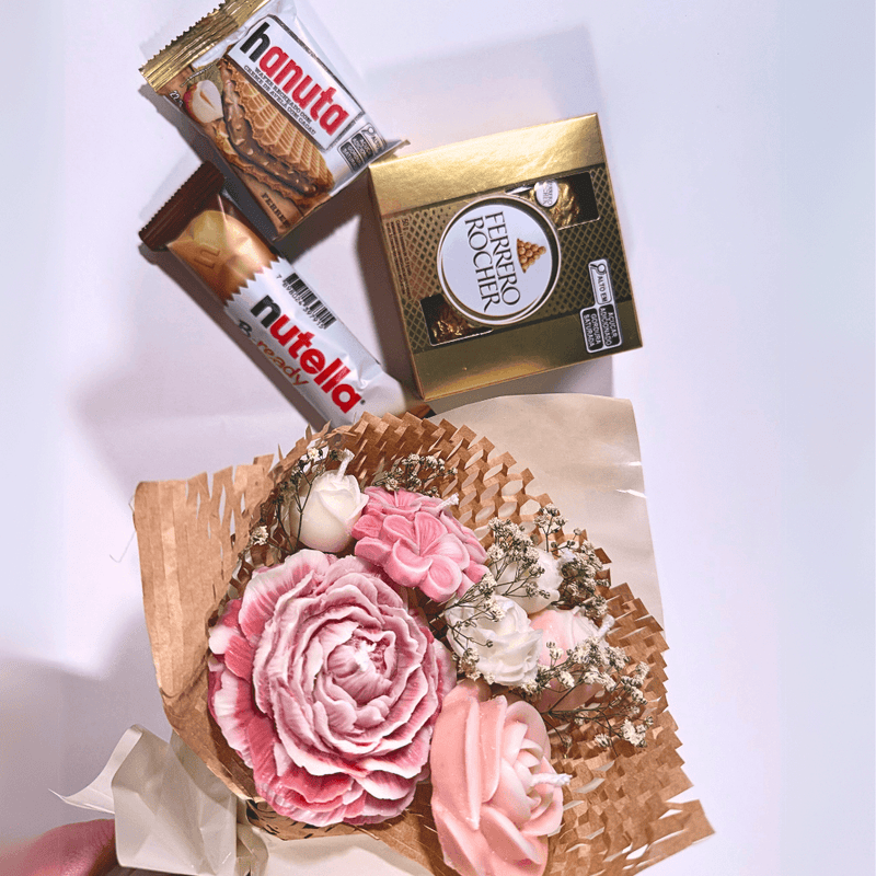 Buquê de Velas e Chocolate G - Frete Grátis