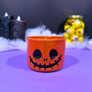 Vela aromática Halloween em pote de cerâmica Abóbora – Casa da Bruxa