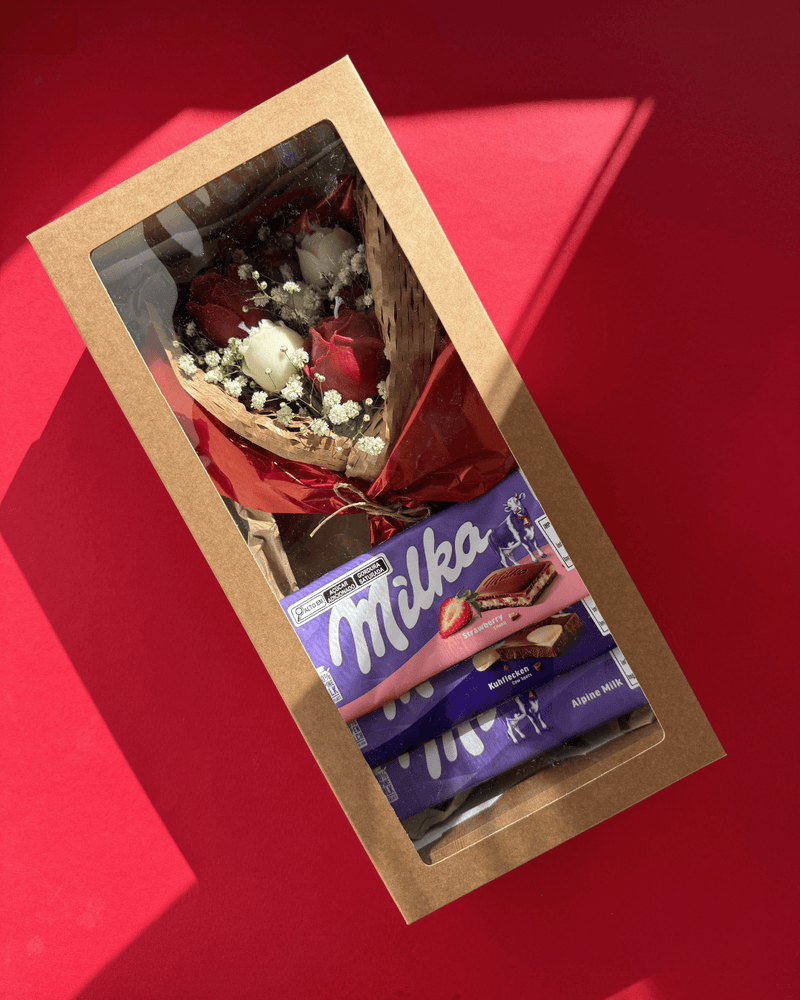 Buquê de Rosas com Chocolate - Dia dos Namorados