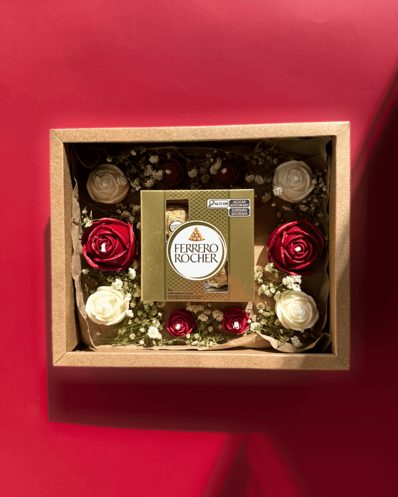 Caixa de Velas com Chocolate - Dia dos Namorados