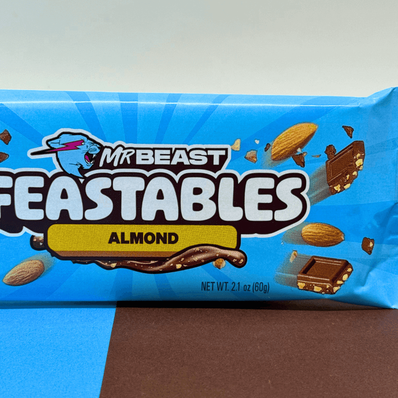 MrBeast Feastables – Chocolate com Amêndoas 60g
