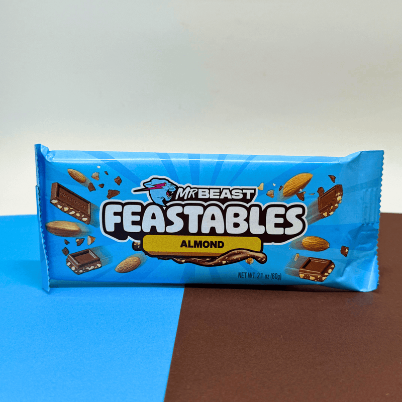 MrBeast Feastables – Chocolate com Amêndoas 60g
